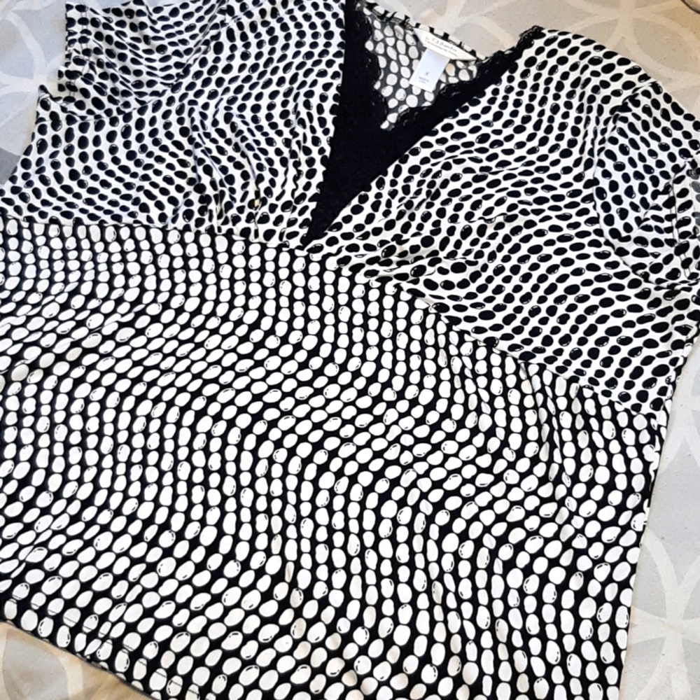Black and White Blouse